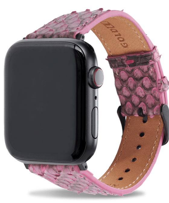 Apple Watch Armband Python fuchsia pink (Adapter schwarz)