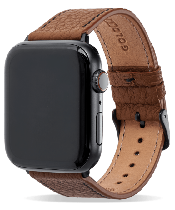 Apple Watch Armband Nappa braun (Adapter schwarz)