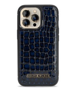 iPhone 13 Pro MagSafe Leder Case MILANO-Design blau