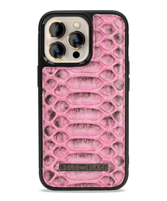iPhone 13 Pro MagSafe Leder Case Python pink