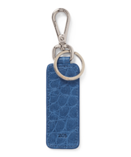 Schlüsselanhänger Krokodilleder Blau Limited Edition