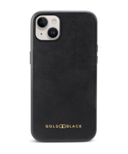 iPhone 15 Plus Lederhülle Luxe schwarz mit MagSafe