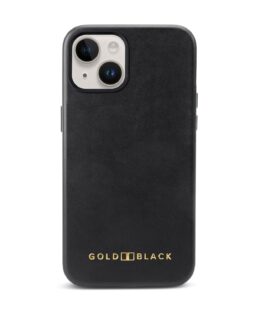 iPhone 15 Lederhülle Luxe schwarz mit MagSafe