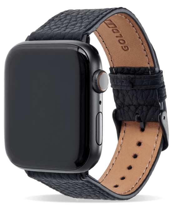 Apple Watch Armband Nappa schwarz (Adapter schwarz)